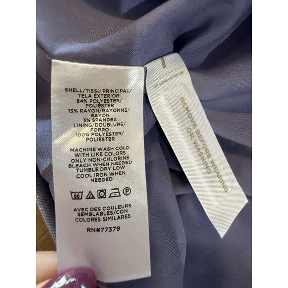 NWT Ann Taylor Blue Textured Stretch Side Tuck Wrap Sheath Dress Size 10 $159 - Picture 13 of 15